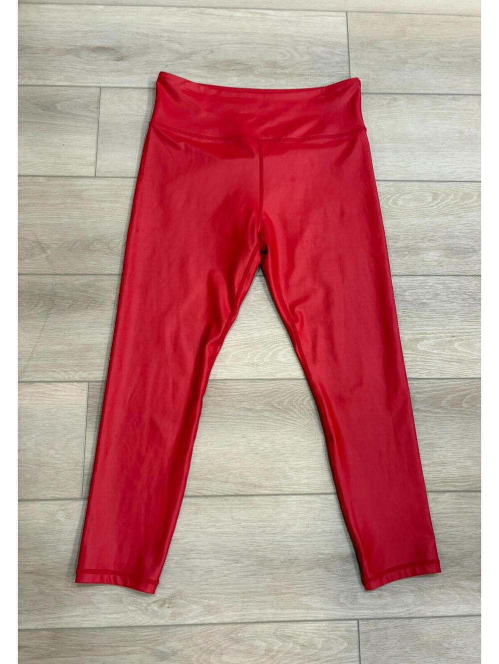 Zyia Active Leggings Womens 14/16 Red Cropped Faux Leather Look